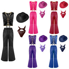 Kids Girls Carnival Costume Stylish Cowgirls Outfits Carnival Party Retro