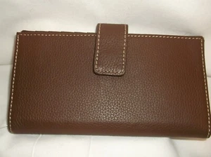 New! Women's Genuine BrownLeather Wallet - Afbeelding 1 van 3