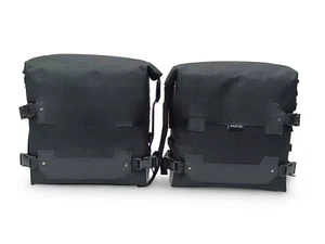 Fit For Royal Enfield Himalayan 450 Black Canvas Trail Bags - Picture 1 of 5