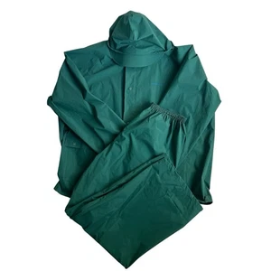 Waterproof Lake & Trail Two Piece Rain Suit XL Green Fishing Hiking Outdoors - Picture 1 of 24