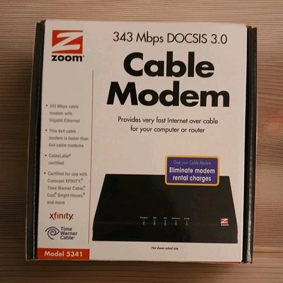 ZOOM Cable Modem 5345 DOCSIS 3.0 343 Mbps 8x4 Docsis 3.0 Cable Modem  - Image 1 of 4