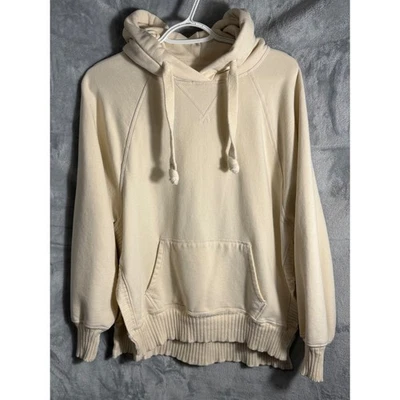 Sudadera con Capucha American Eagle Outfitters Beige Crema Polar Talla Pequeña Foto 1 de 4