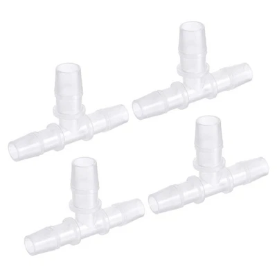 4Pcs PP Reducing 10x12x10mm OD Barb Hose Fitting 3 Way Tee T Shape Translucent - Image 1 of 4