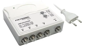 Metronic – 414114 TV-Verstärker, DVB-T2, LTE-Filter, 1 Eingang, 4 Ausgänge, Weiß - Bild 1 von 1