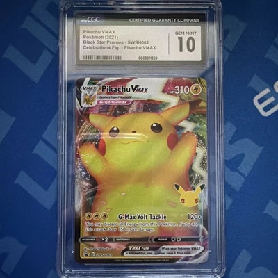 CGC 10 GEM MINT!!! Pikachu VMAX SWSH062 Sword & Shield Promo Cards Holo - Image 1 of 4