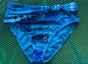 NWOT Bleu Rod Beattie Navy High-Waisted Twist Bikini Bottoms Women’s 4 - Picture 1 of 7