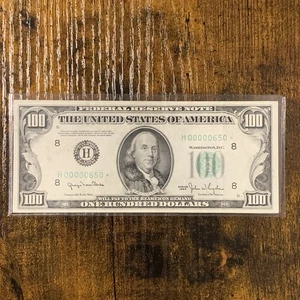 1950 Star Note AU $100 Dollar Bill TRINARY Low Serial Number H00000650* - Picture 1 of 8