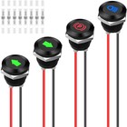 12V LED Indicator Light,12mm Small Metal Signal Indicator Pilot Dash Light Water