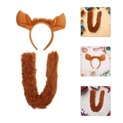  1 Juego de Diadema Orejas de Zorro - Diadema y Cola de Zorro Animal para Adultos - Foto 1 de 4