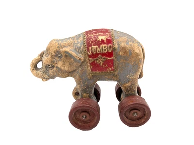 古董 JUMBO 大象拉轮玩具 — 第 1/4 张图片