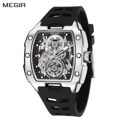 Men's Watch Luxury Silicone Strap Luminous Automatic Movement Skeleton Watch NEW - Image 1 of 4