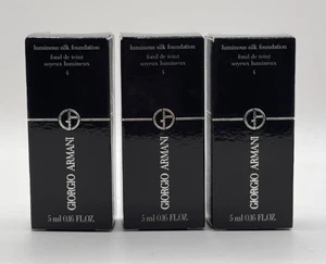 GENUINE GIORGIO ARMANI LUMINOUS SILK FOUNDATION SHADE 4 - 3 X 5ML TOTAL 15ML - Picture 1 of 1