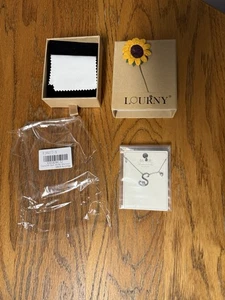 Lourny 925 Sterling Silver Initial Necklace for Women, "S” - Bild 1 von 6