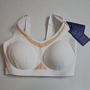 NEU Neu mit Etikett Honeylove BH 34D/DD Crossflex Activity weiß hellbraun Cloudfuse kabellos - Bild 1 von 8