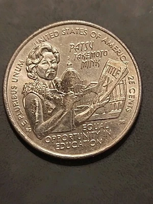 2024 Patsy Takemoto Mink Quarter w/  Struck-through Grease Error on Reverse  - Image 1 of 4