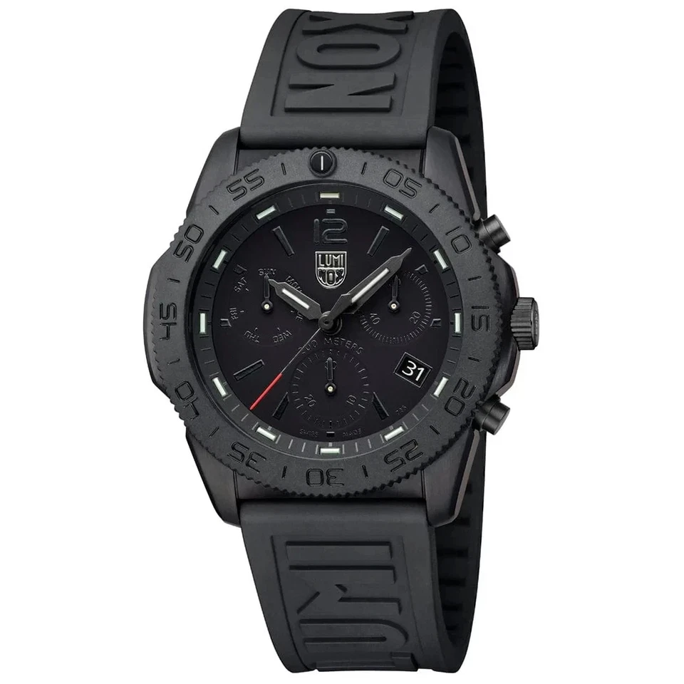 Luminox Pacific Diver Chronograph All Black Rubber PVD Mens Watch XS.3141.BO - Image 1 of 1