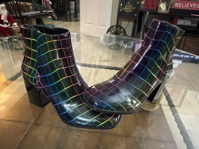 Mezcla Nº 6 Botas Mujer Talla 6 Negro Arco Iris Tacón Bloque Botines Benisa Foto 1 de 4