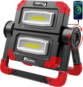 LED Work Light Rechargeable - 2 COB 2000 Lumens 360° Foldable Flood Work Light f - Picture 1 of 12