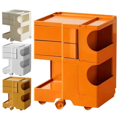 360° Rotating Movable Storage Cabinet Side Table w/ 2 Layers Slide Out Drawer  - Image 1 of 4