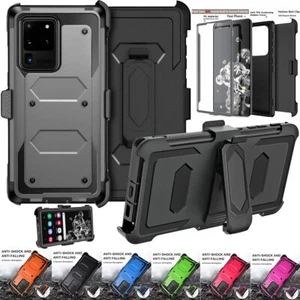 For Samsung Galaxy S20/Plus/Ultra/FE 5G Rugged Case Shockproof Cover / Belt Clip - Picture 1 of 54
