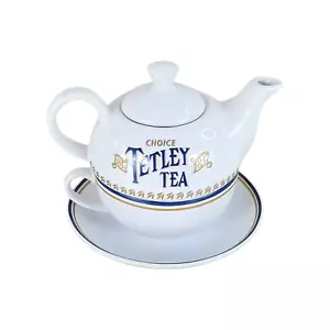Tetley Tea For One Set White Teapot, Cup & Saucer - 2014 - Picture 1 of 13