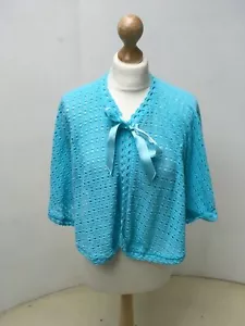 BRETTLES Shawl Cape Size Medium 12-14 Blue Knit Vintage Top EU42 Womens - Picture 1 of 10