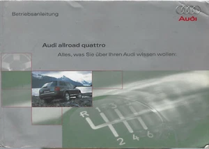 AUDI ALLROAD QUATTRO Betriebsanleitung 2000 Bedienungsanleitung Handbuch BA - Picture 1 of 1