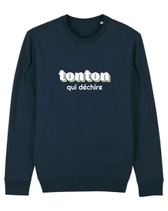 Sweatshirt Man Color Navy Blue, Tonton That Ripped - Picture 1 of 3