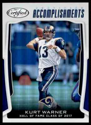 2017 CERTIFIED ACCOMPLISHMENTS KURT WARNER ST. LOUIS RAMS #CA-KW INSERT - Image 1 of 2