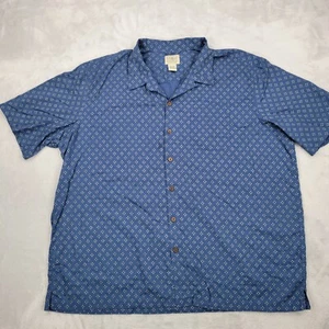LL Bean Shirt Men XXL Button Up Dress Work Office Dots Birds Eye Traditional Reg - Picture 1 of 7