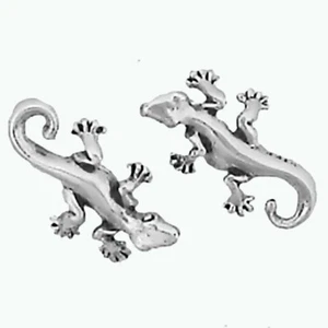Gecko Lizard Earrings Sterling Silver Tiny Mini Posts Studs Southwest - Picture 1 of 4
