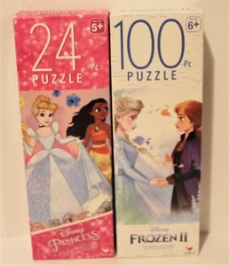 Disney Princesa 24 Piezas Puzzle Y Frozen II 100 Piezas Puzzle NUEVO - Imagen 1 de 5