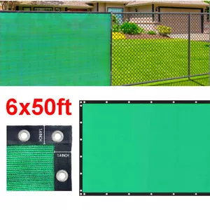 6x 50 ft Privacy Fence Screen Garden Yard Windscreen Mesh Shade Cover Green Net - Picture 1 of 14
