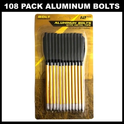 108 ALUMINUM METAL ARROWS BOLTS 50 & 80 lb PISTOL CROSSBOW ARCHERY HIGH QUALITY - Image 1 of 3