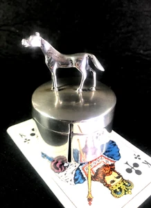 Antique Silver Stamp Box Horse Motif Herbst Wassall 1904-1931 Hallmark Sterling - Picture 1 of 7