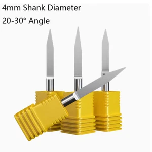 Fresadora de cuchillo de talla de fondo plano de vástago de 4 mm 20-30 ° grabado CNC forma de V - Imagen 1 de 28