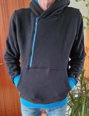Neuer Hoodie in schwarz/mittelblau von Merish Sportswear Größe M - Bild 1 von 4