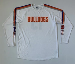Camisa de manga larga RUSSELL para hombre Bulldogs #15 | blanca/azul/naranja | grande | nueva - Imagen 1 de 3