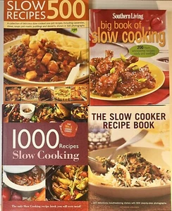 Lot Of 4 Slow Cooker Crockpot Cookbooks 500 Recipes 1000 Big Book Southern Cooks - Picture 1 of 9