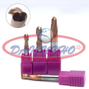 AlTiSiN Ball Nose Milling Cutter Tungsten Carbide End Mill HRC60 Coated 2 Flutes - Picture 1 of 3
