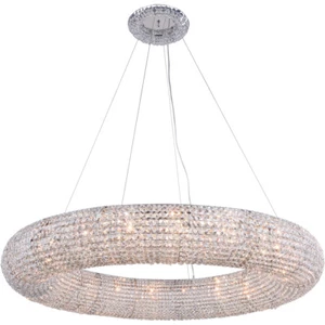 Crystal Chandelier Halo Large Chrome Dining Room Foyer 20 Light Fixture 52" - Picture 1 of 2