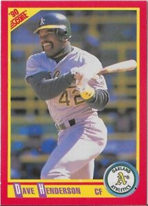 1990 Score Dave Henderson #325 Oakland Athletics Baseball Card