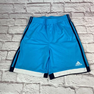 Adidas Athletic Shorts Kids Boys Aqua Blue Drawstring Size Medium - Picture 1 of 10
