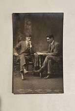 Circa 1900's Vintage RPPC Victorian, Men, Furniture, Wardrobe, Antique Postcard