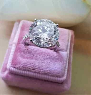 14k Lab Grown 4.40CT Diamond White Gold Women's Wedding Ring Round IGI Certified - Image 1 of 4