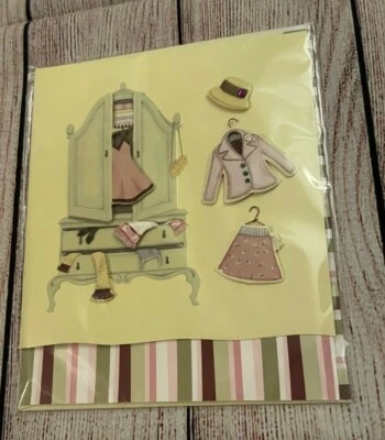 Tarjeta de felicitación en blanco Paper Magic Group - Armario, ropa, sombrero, bufanda, rayas Foto 1 de 3