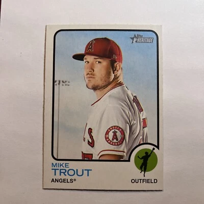 2022 Topps Heritage Baseball Mike Trout Los Angeles Angels Card #100 - Image 1 of 2