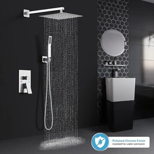 8 Zoll Duscharmatur Set Regenduschsystem mit Hochdruck eckig - Bild 1 von 6
