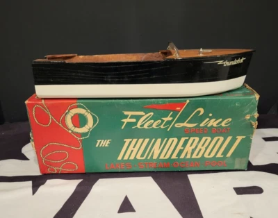The Thunderbolt Años 50 Años 60 Madera FLEET LINE De Colección Original JAPÓN Barco Foto 1 de 4