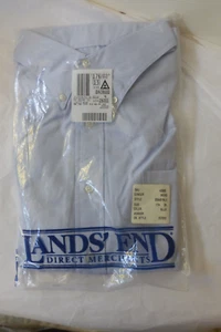 Men's Lands' End - 100% Cotton Blue Dress Shirt 17.5 x 35 NWT Button down collar - Picture 1 of 1